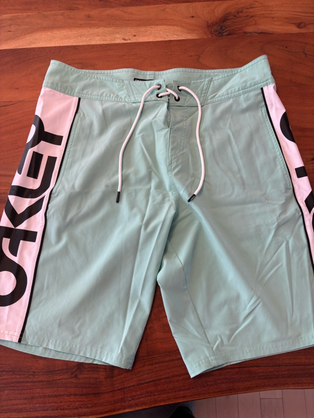 Oakley Mint Green Men’s Boardshorts with White Side Panels